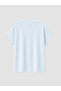 Lcw Curve Blue Large Size 100% Cotton Women's T-Shirt - 5