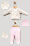 100% Cotton Crocodile and Friends 5 Piece Newborn Hospital Discharge Bodysuit Set Pink Bbtf.Pmb. - 2