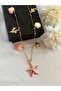 Pink Sea-Themed Steel Chain Charm Necklace - 2