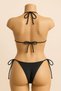 Women's Black Side and Neck Tie Bikini Swimsuit Set - 3