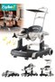 4 In 1 Baby Walker, Multifunctional U-Shape Kids Walker with Upgraded Parent Push Handle, Baby Push Walker with 4 Adjustable Height and Removable Dinner Plate for Infants Boys Girls 6 to 18 Months