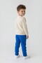 Collar Button Detail, Gray Fabric Cotton Blue Boy's Suit - 2