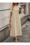 Women's Short Sleeve Crew Neck Long Viscose Dress