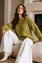 Embossed Knitwear Sweater R4520 Oil Green - 2