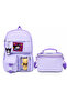 Korean Style Thermos Lunch Box with Five Compartments and Accessories, 2-Piece School Bag Set