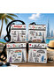1 Dubai landmark printed canvas messenger bag with front pocket zipper travel souvenir shoulder bag (pattern shipped randomly) W575