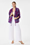 بلوزة شال إيطالية أرجوانية اللون بقلنسوة وسحاب، مقاس كبير، مقاسات 38 - 46 - 6