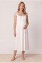 Women's Ecru Lace Detailed Nursing Nightgown Set with Dressing Gown for Maternity and Pregnancy - 2