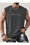Minimal Printed Men's Regular Fit Crew Neck Sports Sleeveless T-Shirt