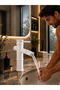Bamboo White Fixed Sink Faucet |   Premium Model |   Luxury Vintage Lavatory Faucet - 4