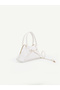 White Shk335 Bow Detailed Zippered Long Strap Women's Hand, Arm and Shoulder Bag - 7