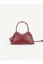 Burgundy Shk335 Women's Hand, Arm and Shoulder Bag with Bow Detail and Zipper and Long Strap - 6