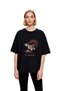 Women's Oversize T-Shirt Coffee Humor Printed Skateboard Figure Relaxed Fit 100% Cotton Casual Modern