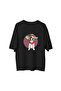 Beagle in a Hat: Women's Oversized T-Shirt with Red Ribbon Print - 2