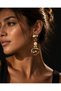 Colorful Stone Detailed Spiral Design Dangle Earrings Gold Plated Stylish Women's Earrings Daily and Special Occasion Accessory - 8