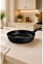 Round 32 cm Cast Granite Pan Black |   Non-Stick Large Size Grill & Breakfast Pan |   Even Heat Dissipation