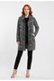 Women's Black and White Knitwear Long Cardigan