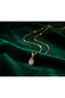 Women's Gold-Color Pink Drop Stone Zircon Inlaid Necklace - Special Design Drop Model Necklace That Adds Elegance and Chicness - 5