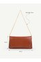 Women's Hand and Shoulder Bag with Side Magnet Detail and Chain Strap – Stylish Portfolio Clutch - 5