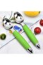 Ice cream scoop set (2 pieces), stainless steel non-slip handle, green. - 2