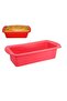 Rectangular silicone bread mold, non-stick, suitable for toast, red.