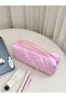Pink Striped Quilted Pen Holder – Multi-Purpose Fabric Pencil Case and Organizer Bag (24X7X7 cm) - 5