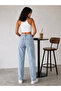 Stone Washed Knee Laser Ripped Full Fit Mom Jeans Denim/Jegging Pants - 4