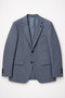 Men's Gray Textured Mono Collar Two-Button Blazer Single Jacket 6 Drop 11952-Blue - 3