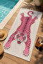 Maximalist Pink Tiger Patterned 70X150 Beach Towel - Digital Printed Bath Towel - 4