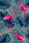 Tropical Pink Flamingo Pastel Leaf Patterned 70X150 Beach Towel - Cotton Bath Towel - 3