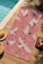 Japanese-Inspired Pink Crane Bird Botanical Patterned 70X150 Beach Towel - Cotton Bath Towel - 4