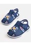 Girls Denim Floral Embroidered Flat Sandals - 3