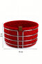 Matte Silver Round Bread Basket, Bread Serving Presentation Basket, Red Macrame Multi-Purpose Stainless Metal - 3