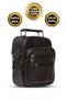 Men's Black Genuine Leather Handbag and Shoulder Bag and Wallet Set - 2