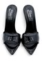 Patent Leather Thin Heeled Women's Stiletto Slippers Black 11 cm - 4