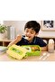 صندوق غداء بلاستيكي جديد بثلاثة أقسام، سعة 1100 مل، مانع للتسرب، خالٍ من مادة BPA، مصنوع من البولي بروبيلين الغذائي، يتضمن ملعقة وشوكة