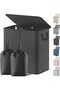 Lavivet Double Laundry Hamper with Lid and Removable Laundry Bags, Large Foldable Dirty Clothes Hamper with 2 Compartments