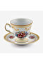 Flores Gold Decorated Floral Cream Porcelain Coffee Cup Set 100 ml - 5