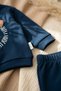 Leo Comfort Navy Blue Lion Figured 100% Cotton Premium Baby Boy Top and Bottom Tracksuit Set - 4