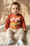 Sky Explorer 100% Cotton Baby Boy Set - Tile Plane Embroidered Sweatshirt and Beige Trousers Combination - 3