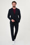 Straight Slim Fit Mono Collar Punto Stitched Men's Suit with Pocket Bag Navy Blue - 45479.26Y - 3