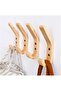 Solid Oak Wall Hook Set (4 pieces) - Wall-mounted coat hooks - Hand-polished - J-shaped wooden wall hooks, 155mm - Natural wood color
