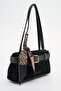 Women's Shoulder Bag Suede Black Sly471 - 3
