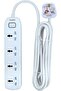 EX-1462 Power Strips NK-400 4 Way Extension Socket with Switch, 4 Meter Length, White - 2