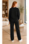 Women's Be Still Written Sweatshirt Set – Round Neck Printed Sweatshirt and Straight-Leg Bottoms 2-Piece Set - 2