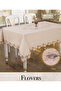 Linen 3D Embroidered Flowers Model 160X260Cm Cappuccino Lace Tablecloth Decorative - 4