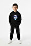 Space Printed Children's Hooded Premium Compact Sweatshirt Tracksuit Set - 2 Piece Sports Set