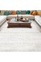Fonzeno Rectangular Carpet in Grey and Beige Velvet, Machine Made Large Carpet Capable - 6