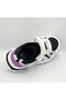 Kp-4061F White Black Velcro Girls' Sneaker Sports Shoes - 6
