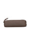Real Leather Pencil Case, Handmade Zippered Case, Sand Color - 2
